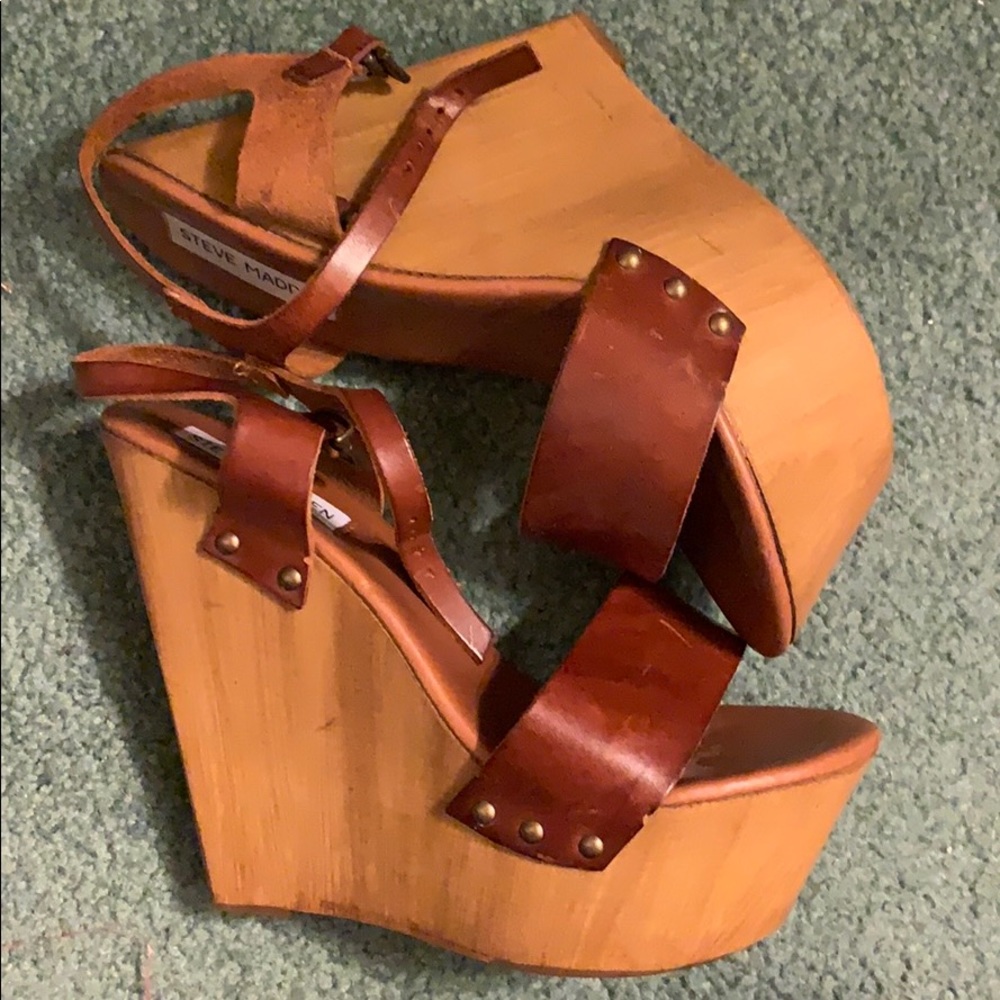 Steve Madden platform wedge ankle strap sandals